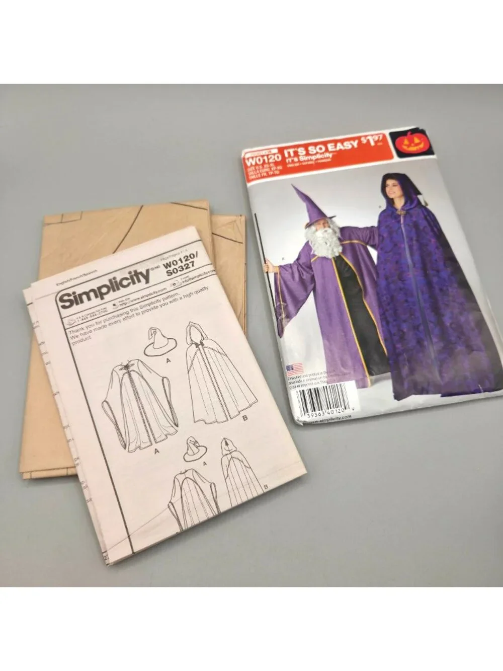 Wizard Cloak Costume Sewing Pattern Simplicity W0120 XS-XL Halloween UNCUT
